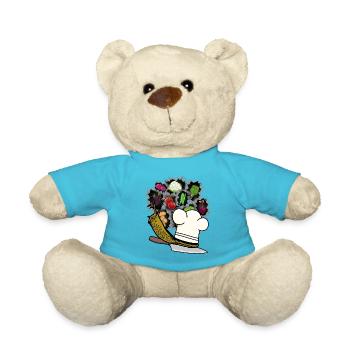 Snail Kitchen Slime Career Chef Chefs Job - Teddy Bear - atoll blue - Front
