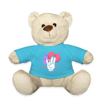 silly embarrassing sarcasm nerd geek donut - Teddy Bear - atoll blue - Front