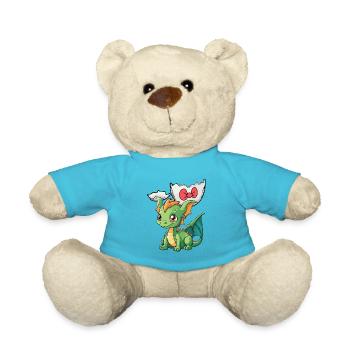 Drachen Baby Eierschale Geburt schlüpfen Ei Kinder - Teddy - Atollblau - Vorne