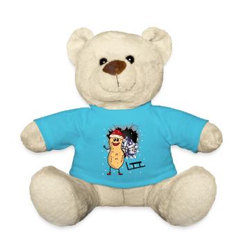 Erdnuss Wintersport Schlitten Rodeln Berge Tirol - Teddy - Atollblau - Vorne