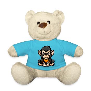Monkey Comic - Teddy Bear - atoll blue - Front