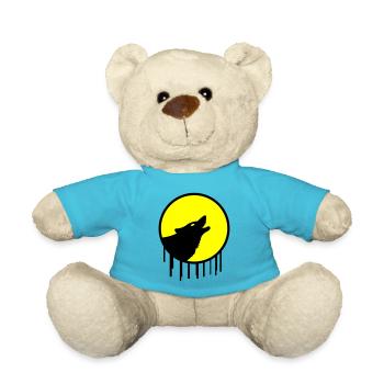 wolf full moon - Teddy Bear - atoll blue - Front