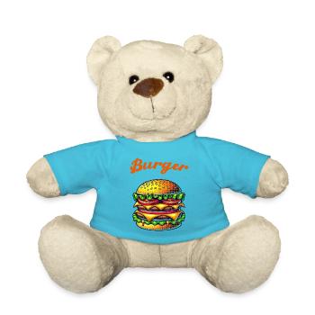 Burger Cheeseburger - Teddy Bear - atoll blue - Front