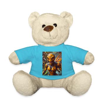 mutant monster half men half insect dark horror - Teddy Bear - atoll blue - Front