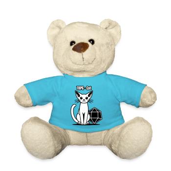 JdR Elven Katze & Würfel - TRPG Cat - Nounours - bleu outremer - Devant