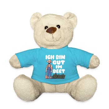 Ich bin gut im Beet Gärtner Wortspiel Gartenfreund - Teddy - Atollblau - Vorne