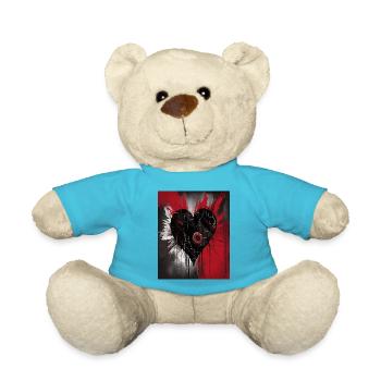 Herz für Kunstliebhaber - Teddy - Atollblau - Vorne