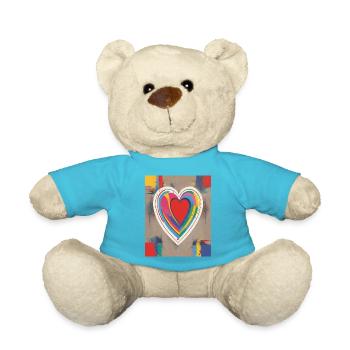 Herz für Kunstliebhaber - Teddy - Atollblau - Vorne