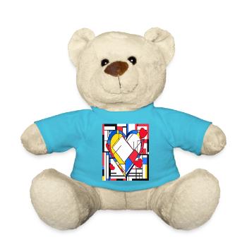 Heart for art lovers - Teddy Bear - atoll blue - Front