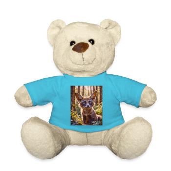 super cute african animals– Bat-eared Fox - Teddy Bear - atoll blue - Front