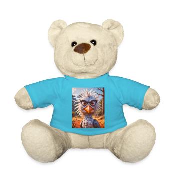 super cute african animals– Secretary Bird - Teddy Bear - atoll blue - Front