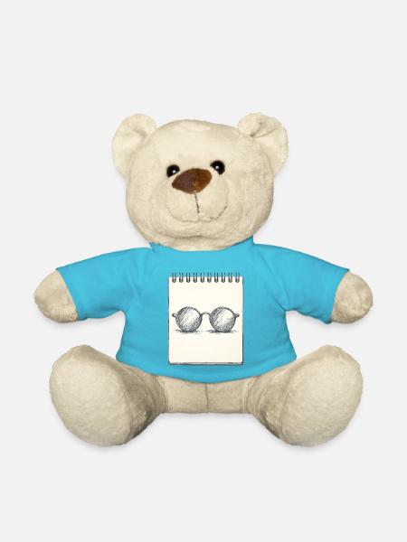 Zeichnung einer Brille - Teddy - Atollblau