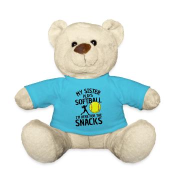 Lustiger Softball Spruch Geschwister - Teddy - Atollblau - Vorne