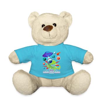 Dinosaure avec rétro vintage nerd geek dino t-rex - Nounours - bleu outremer - Devant