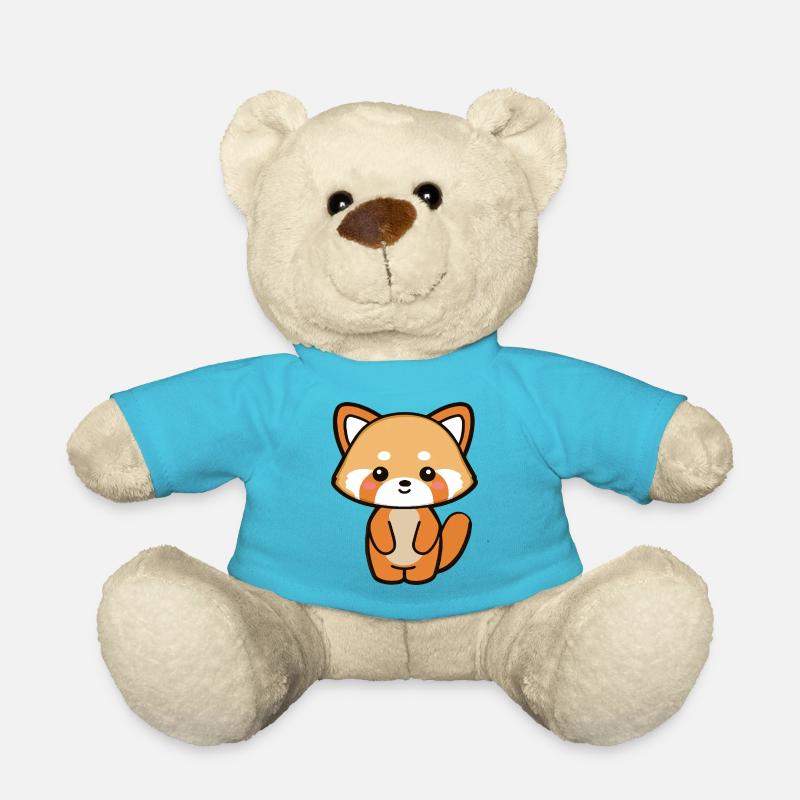 Dessin animé panda roux kawaii - Nounours - bleu outremer