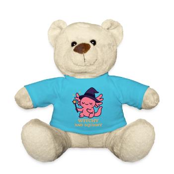 Witchy Axolotl - Cute Witch Motif - Teddy Bear - atoll blue - Front