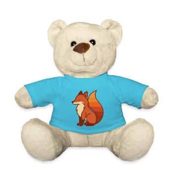 Retro Fox – Calm & Colorful Vibes - Teddy - Atollblau - Vorne