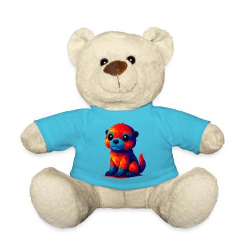 WPAP polygone Kawaii Style bébé loutre animaux - Nounours - bleu outremer - Devant