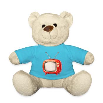 Illustration rétro TV - Nounours - bleu outremer - Devant