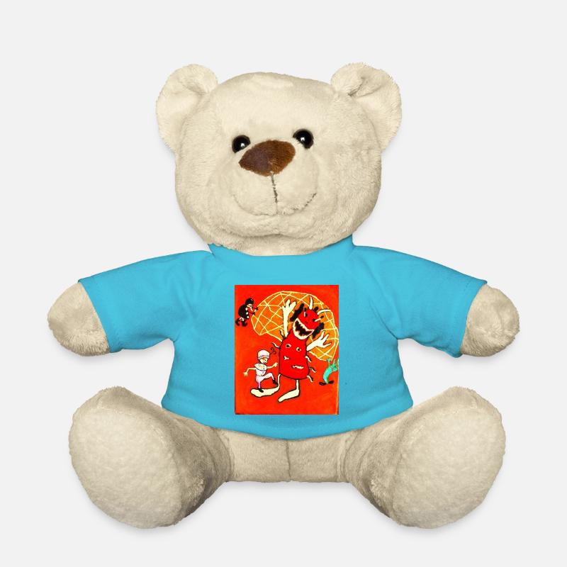 The monster is trapped - Teddy Bear - atoll blue