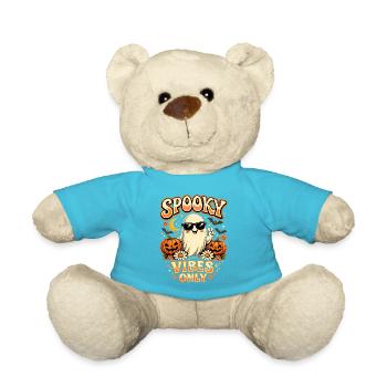 Spooky Vibes Only Ghost Retro Halloween - Teddy Bear - atoll blue - Front
