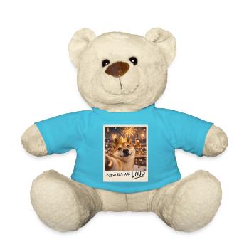 Fireworks Are Loud Shiba Inu Silvester - Teddy - Atollblau - Vorne