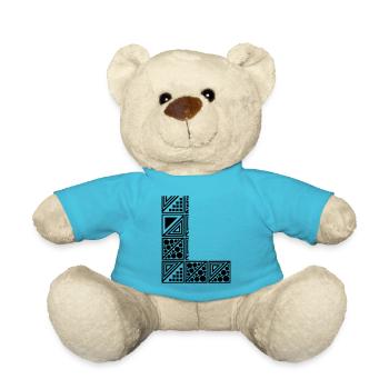 letter L - Teddy Bear - atoll blue - Front