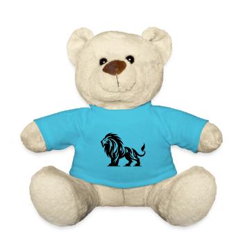 Tribal lion with big mane - Teddy Bear - atoll blue - Front