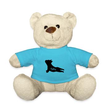 Cadeaux de chiot de bouledogue de silhouette de bébé pour des bébés. - Nounours - bleu outremer - Devant