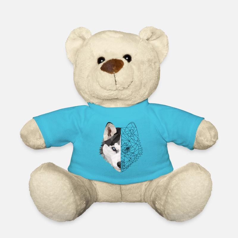 Husky Polygon Hund Eis Schnee Tierliebe Geschenk - Teddy - Atollblau
