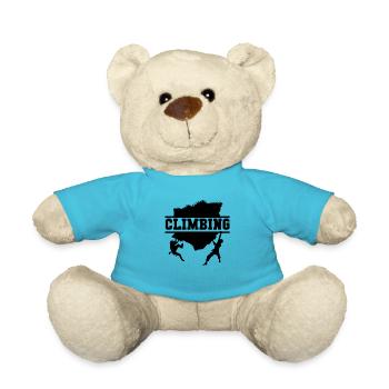 Klettern Boulderer Bouldern Kletterer Geschenk - Teddy - Atollblau - Vorne