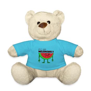 Melon melancholic word game Fruity gift - Teddy Bear - atoll blue - Front