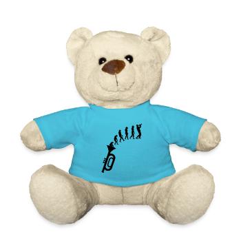 Trumpet Evolution Trumpeter Musician Orchestra - Teddy Bear - atoll blue - Front