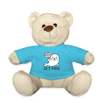 Cute Funny Seal of Approval - Kawaii Animal - Teddy Bear - atoll blue - Front