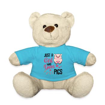 pig - Teddy Bear - atoll blue - Front