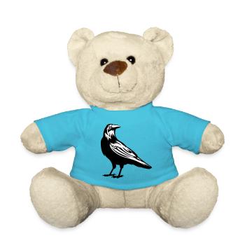 Raven - crow - Teddy Bear - atoll blue - Front
