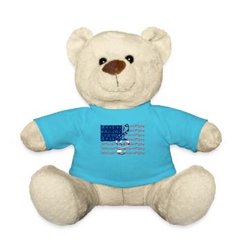 Musician American Flag Musical Notes T Shirt - Teddy - Atollblau - Vorne