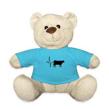 Cow Beef Heartbeat - Teddy Bear - atoll blue - Front