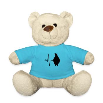 Pinguin Herzschlag - Teddy - Atollblau - Vorne