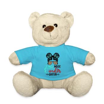 Little Miss Kindergarten - Teddy Bear - atoll blue - Front