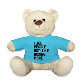 I like people BUT I like boxing more - Teddy Bear - atoll blue - Front
