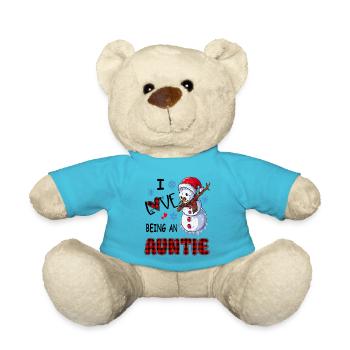 Chirstmas Bonhomme de neige J’aime être une tante - Nounours - bleu outremer - Devant