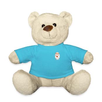 Vintage Snowman Head - Teddy Bear - atoll blue - Front