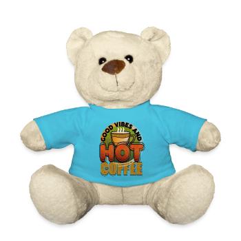 Good Vibes And Hot Coffee - Teddy Bear - atoll blue - Front