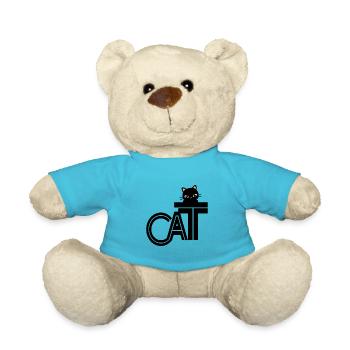 Katzen Mutter Miau Lustig Katzendame T-Shirt - Teddy - Atollblau - Vorne