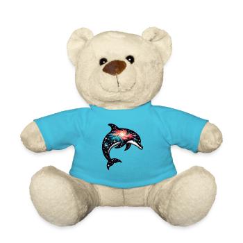 Dolphin Space Galaxy Universe - Teddy Bear - atoll blue - Front