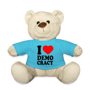 i love democracy - Teddy - Atollblau - Vorne