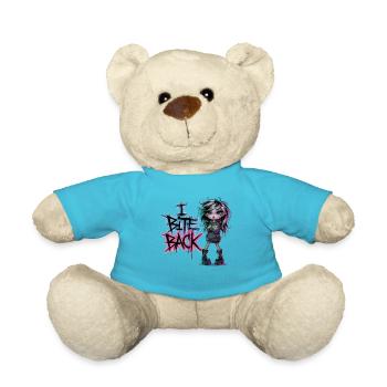 Rebellious with Bite - Women's Power Shirt - Teddy Bear - atoll blue - Front