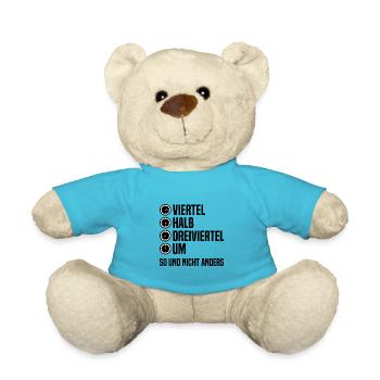 Ostdeutschland Uhrzeit Ossi DDR Ostblock - Teddy - Atollblau - Vorne