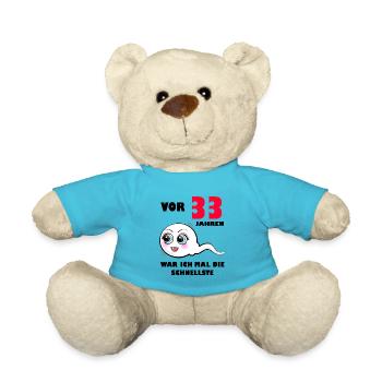 33 Geburtstag 33. Jubiläum 33. Ehrentag Geschenk - Teddy - Atollblau - Vorne